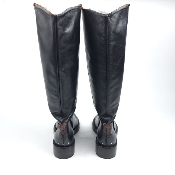 Free People Horse Girl Bryce Equestrian Slouchy Knee Riding Boots Black Leather - Picture 9 of 16